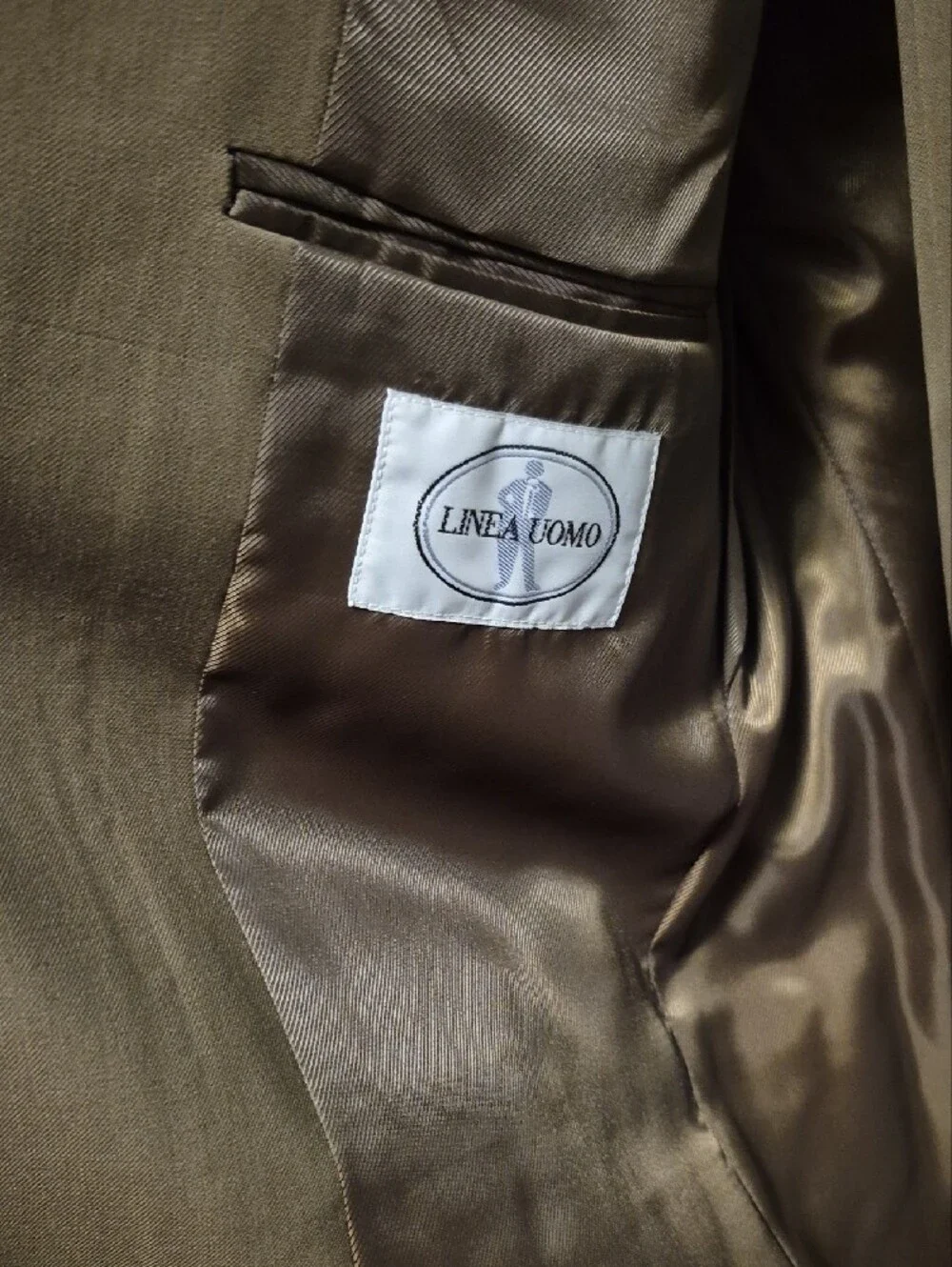 Men's Tailored Taupe Single-Breasted Suit Jacket Size 37R 31W